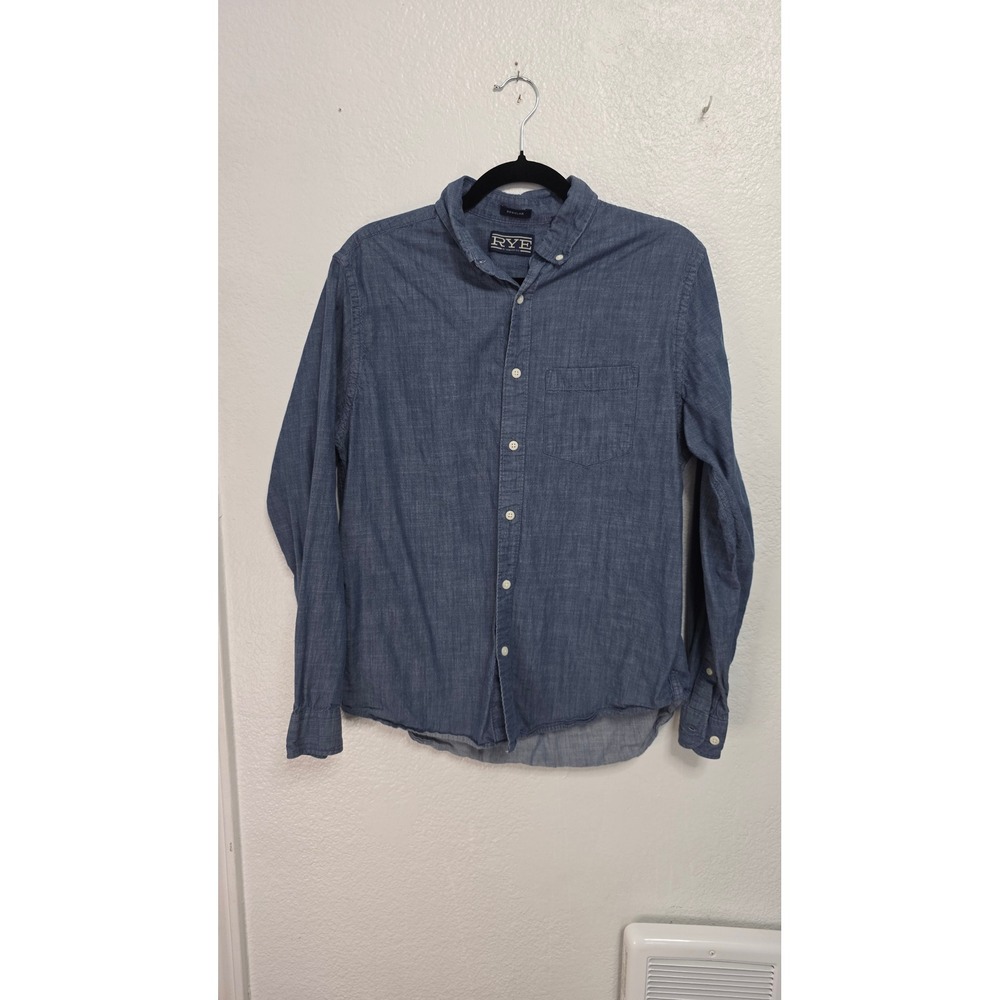 Hawker Rye Button Down Shirt Mens Medium Blue Excellent